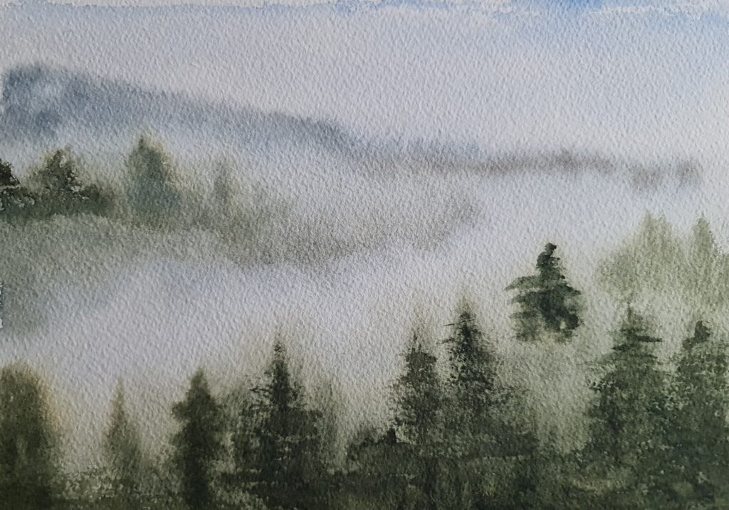 'Dimma över skogen' - Akvarell - Marta Andertun Thomasson