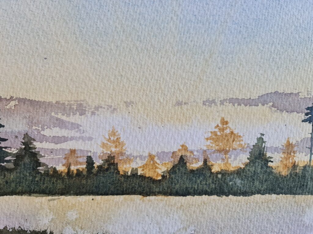 'Gnistrande snötäcke' - akvarell - Marta Andertun Thomasson