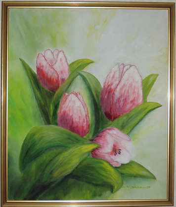 Ametistvita tulpaner - olja - Sofia Johansson