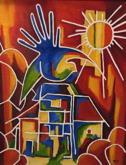 'Fåglar i hetta' - Akryl - Konstnär: Maria Luisa Persson